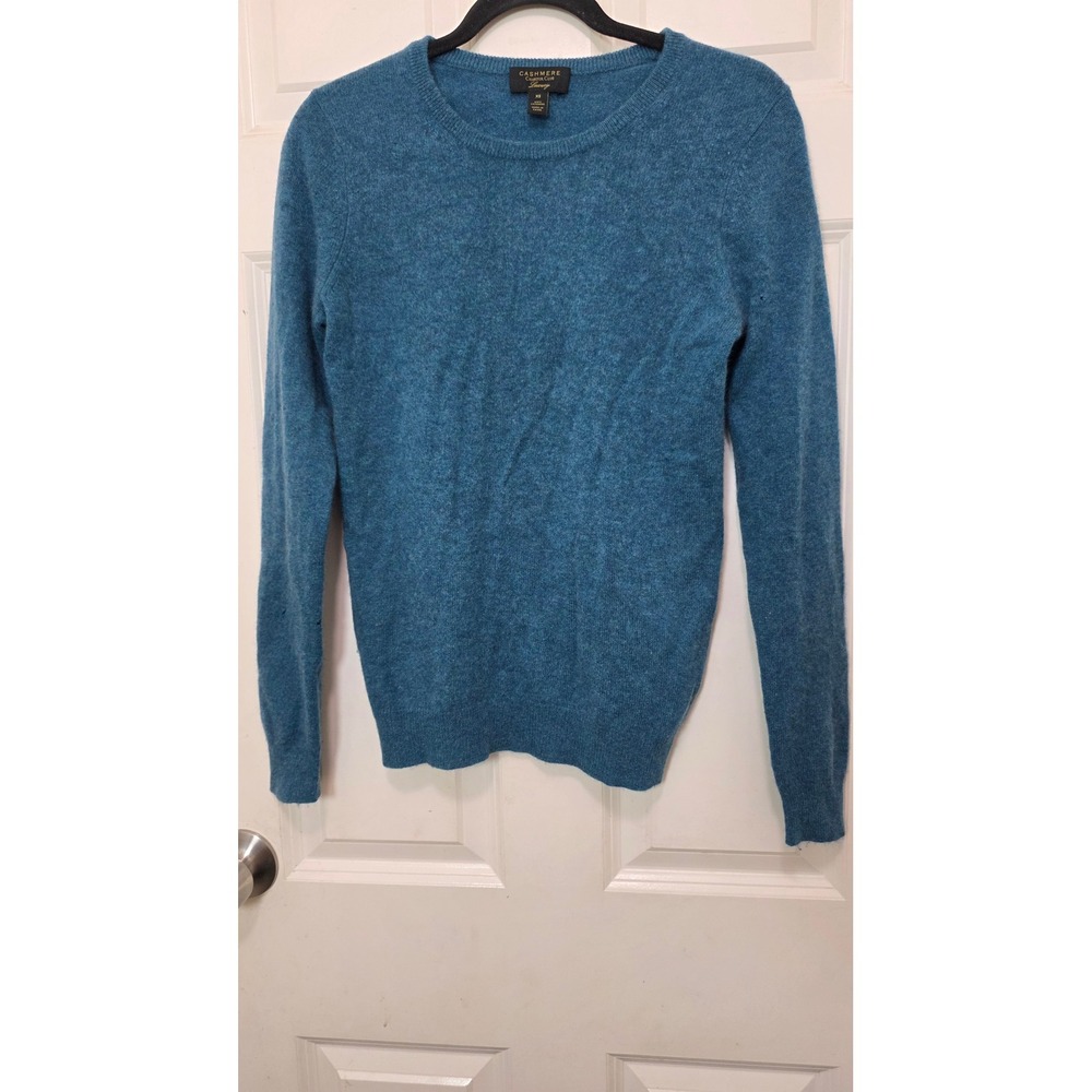 Charter Club Cashmere Sweater Womens XS Blue Crewneck Pullover Luxury Knit